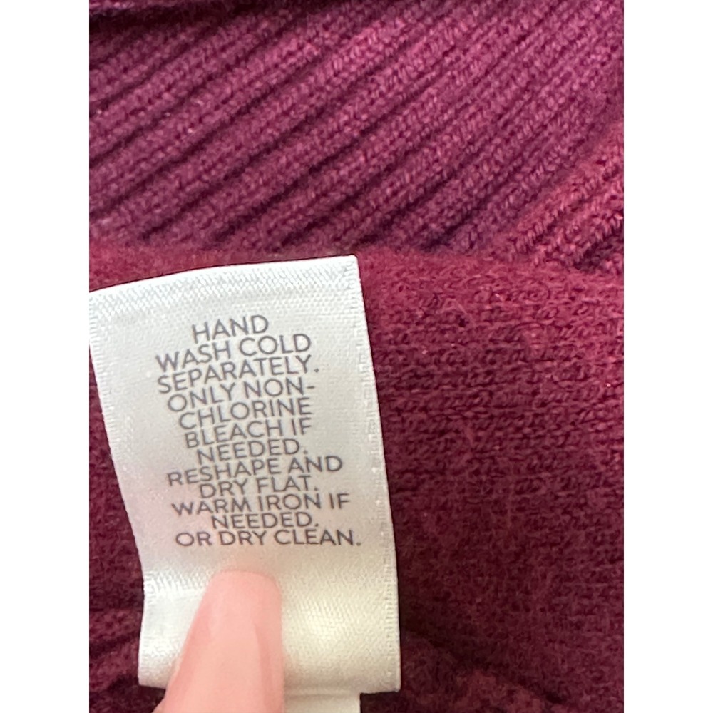 J.Jill Women's Burgundy Red Mock Neck Knit Sweater Top Size S Petite Long Sleeve - Picture 6 of 10